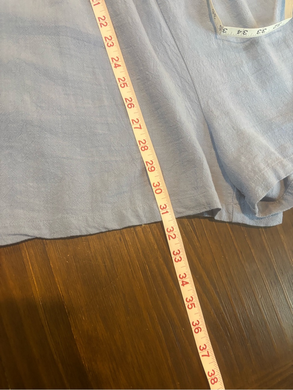 Light Blue Linen-Blend Pinafore Romper - Picture 8 of 9